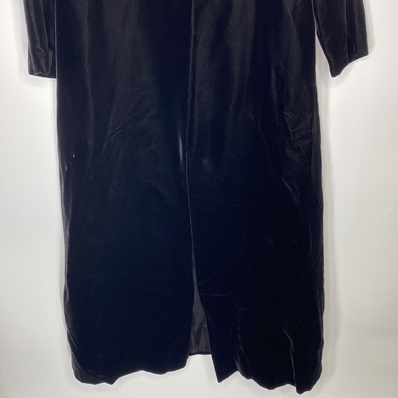 Vintage 60s Black Velvet Princess Rhinestone Opera Long Jacket Medium - Picture 3 of 6